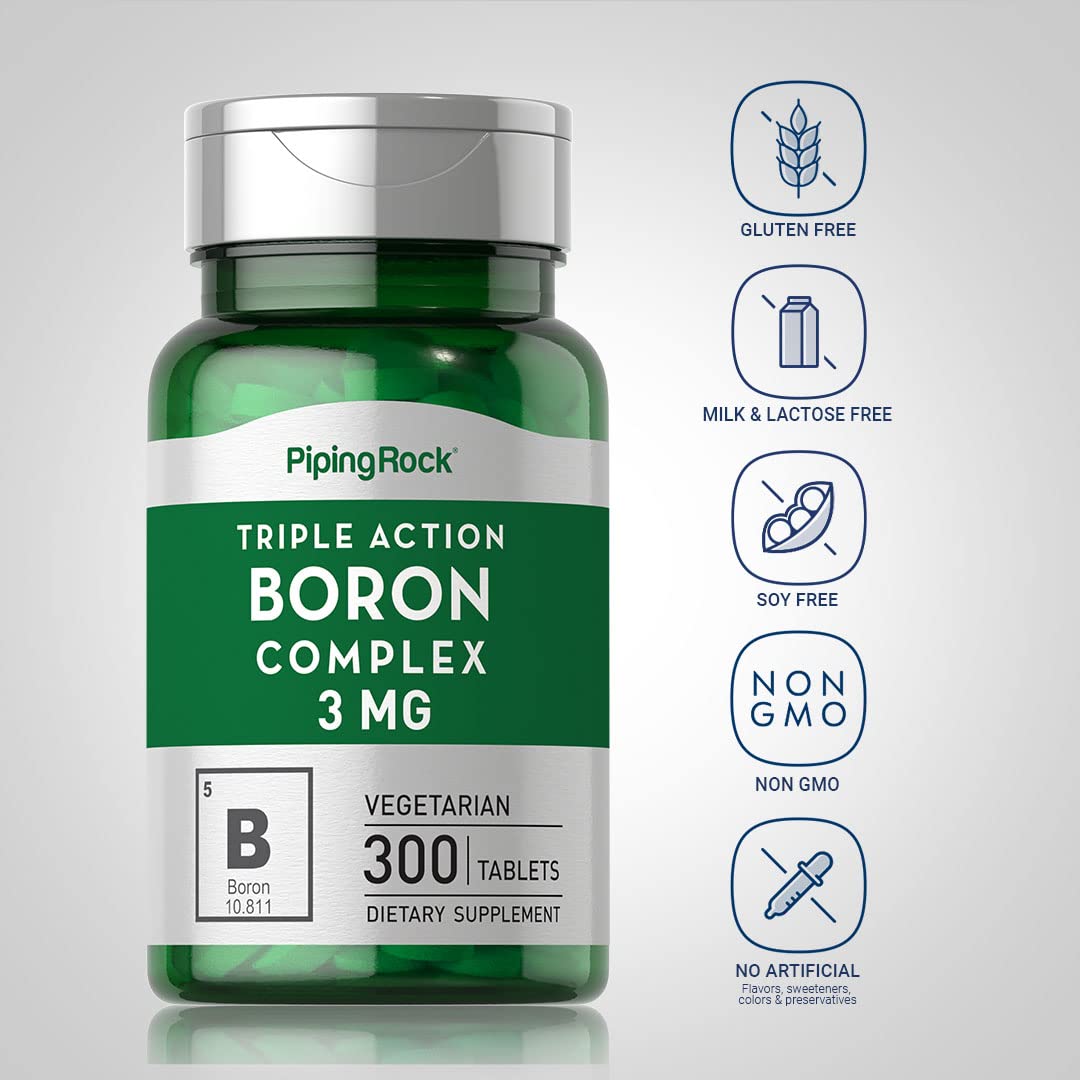Amazon.com: Piping Rock Boron Supplement for Men and Women | 3mg